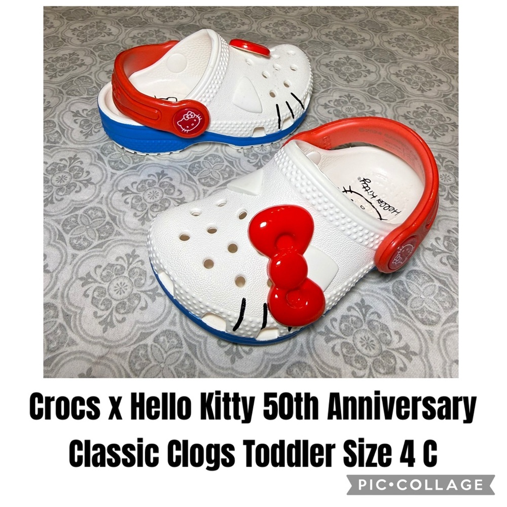 Crocs x Hello Kitty 50th Anniversary Classic Clogs Toddler Size 4 C